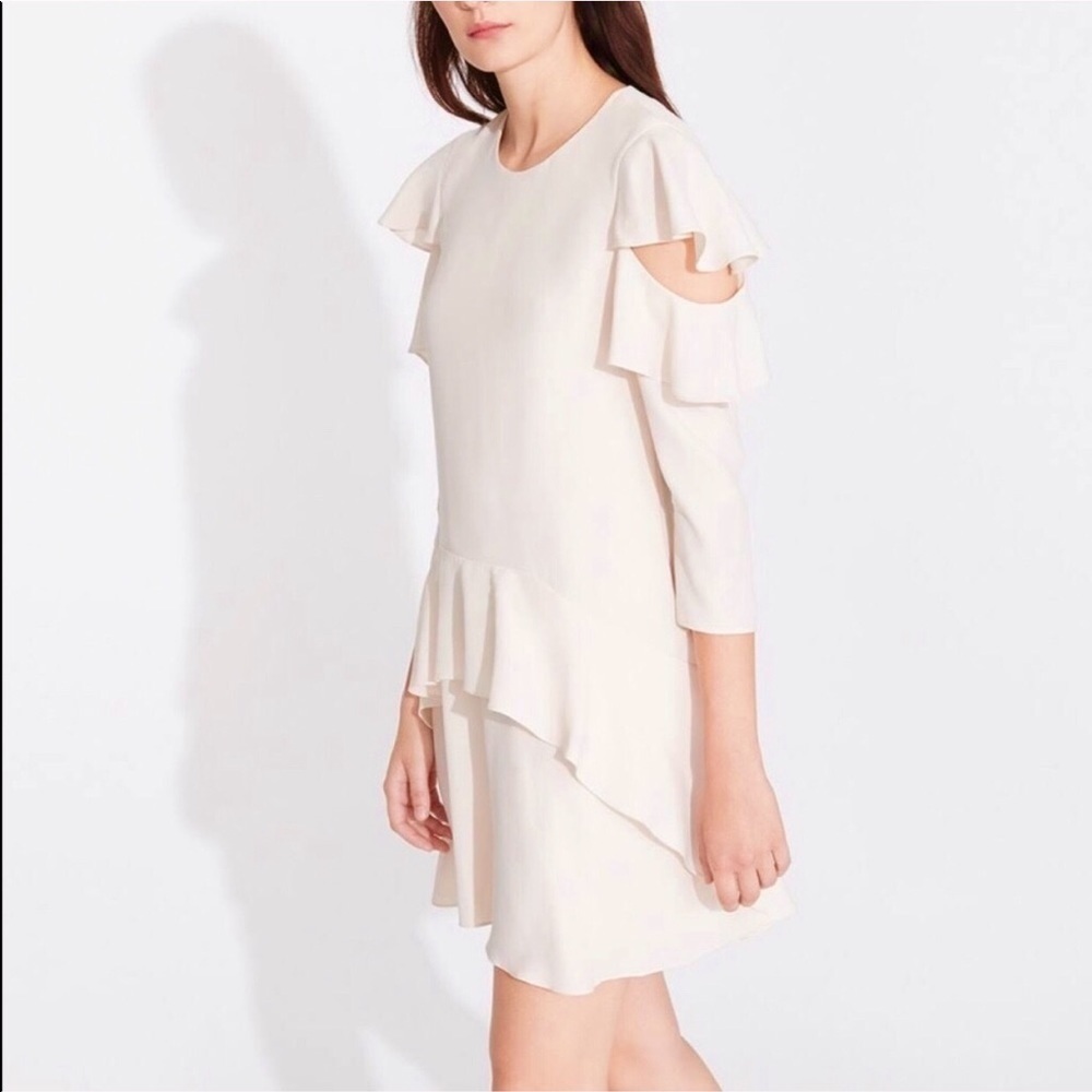 Halston Heritage Flutter Sleeve Flowy Dress - Picture 3 of 9